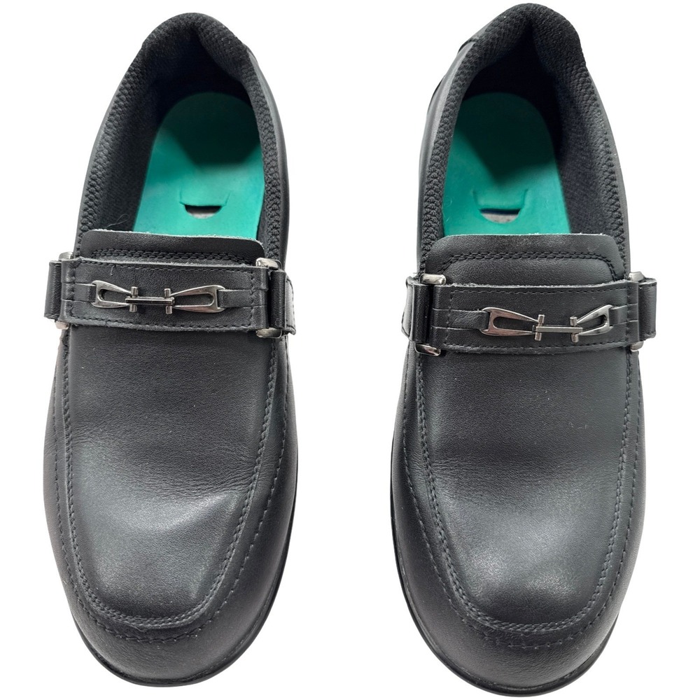 Orthofeet Chelsea Casual Shoes Black Leather Comfort Size 10 Wide